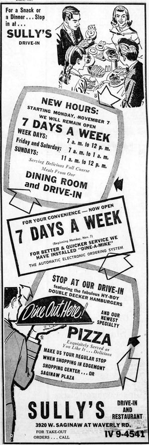 Sullys Drive-In - Nov 11 1960 Ad (newer photo)